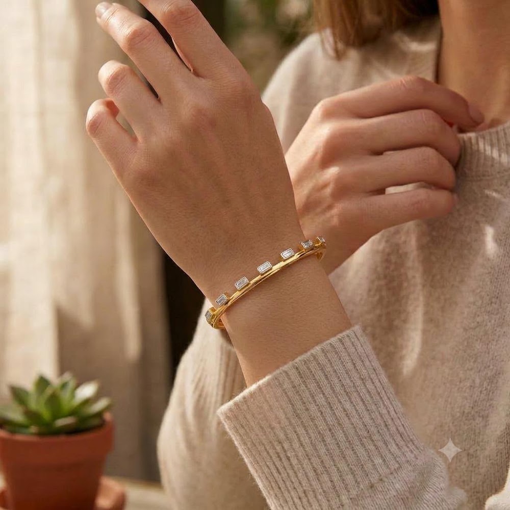 Golden Floral Pearl Bracelet