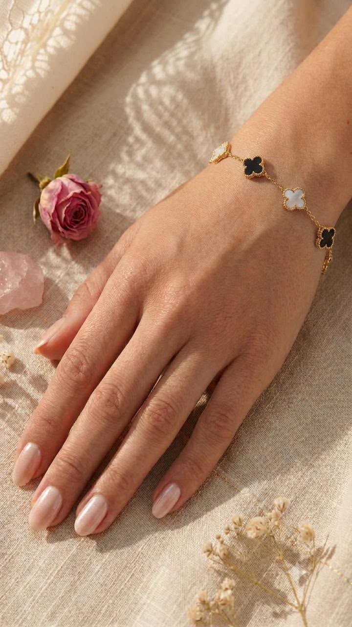 Pink Floral Charm Bracelet
