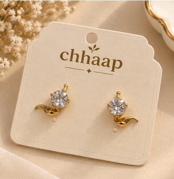 Stone leaf earrings