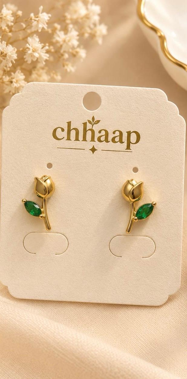 Emerald Leaf Earrings