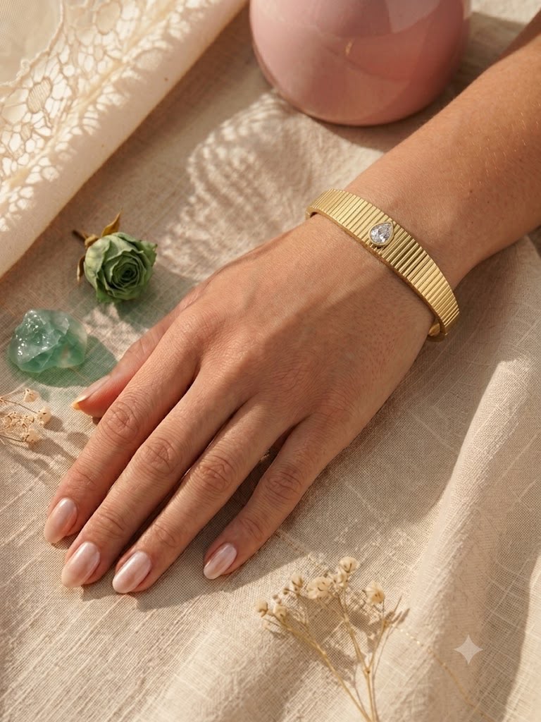 Golden Crystal Bar Bracelet