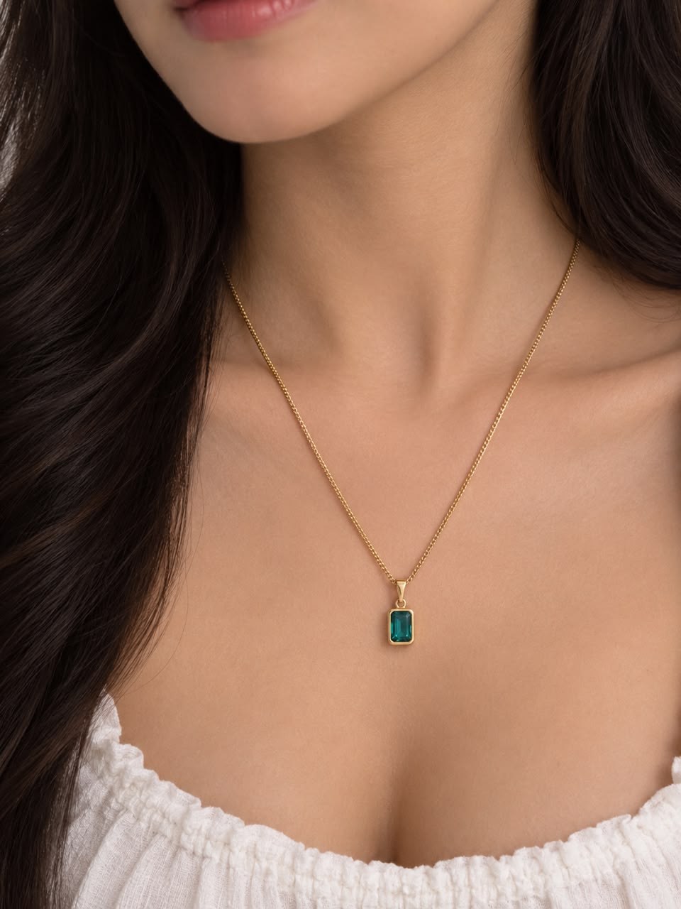 Turquoise Rectangle Pendant Necklace