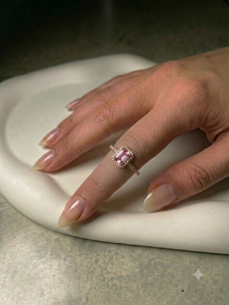 Pink Princess-Cut Ring
